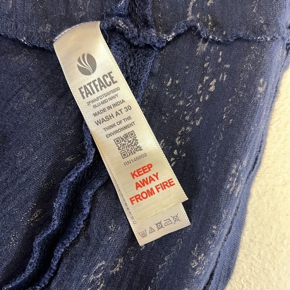 Fat Face Sz 12 Simone Jersey Wave Dot Dress Blue - Picture 10 of 13